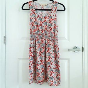 Boho Floral Dress Sleeveless w Pockets S/P